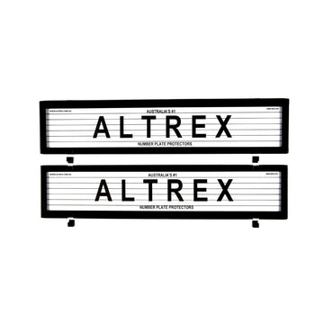 Altrex Number Plate Protector Covers -  European Classic Full Size Front and Rear Black With Lines (520x110mm & 520x110mm) - 6LE