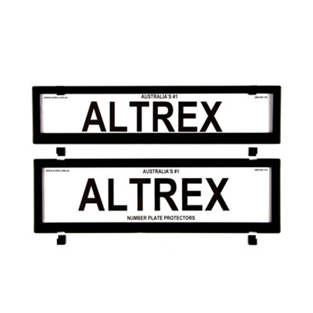 Altrex NSW & SA Slimline Black Number Plate Protectors - without Lines - 6PCNL
