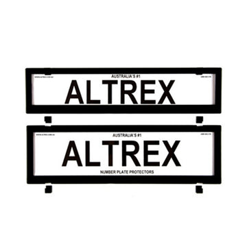 Altrex NSW & SA Slimline Black Number Plate Protectors - without Lines - 6PCNL