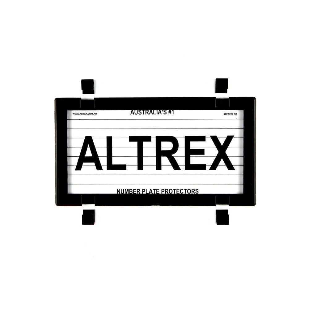 Altrex NSW, ACT, VIC, TAS, WA, QLD Motorbike Black Number Plate Protector - with Lines - 9DMBL