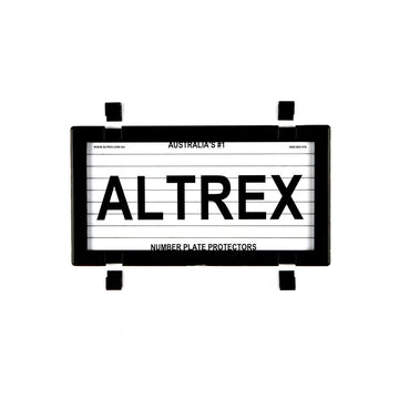 Altrex NSW, ACT, VIC, TAS, WA, QLD Motorbike Black Number Plate Protector - with Lines - 9DMBL
