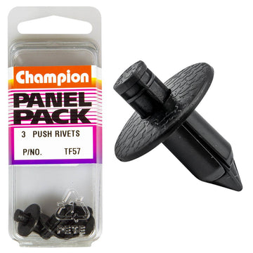 Champion Fasteners Push Rivets (15mm Head, 13mm Length, to Suit 6.3mm Hole) - Pack of 3 - TF57
