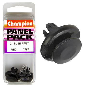 Champion Fasteners Push Rivets (20mm Head, 11mm Length, to Suit 8mm Hole) - Pack of 2 - TF67