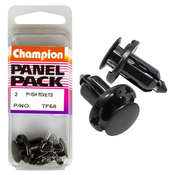 Champion Fasteners Push Rivets (18mm Head, 12mm Length, to Suit 9mm Hole) - Pack of 2 - TF68