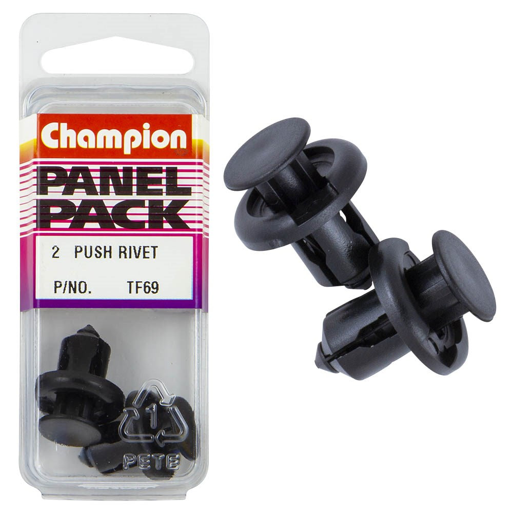 Champion Fasteners Push Rivets (20mm Head, 13mm Length, to Suit 10mm ...