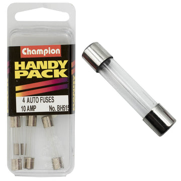 Champion Pack of 4 10A Glass Fuses - BH515