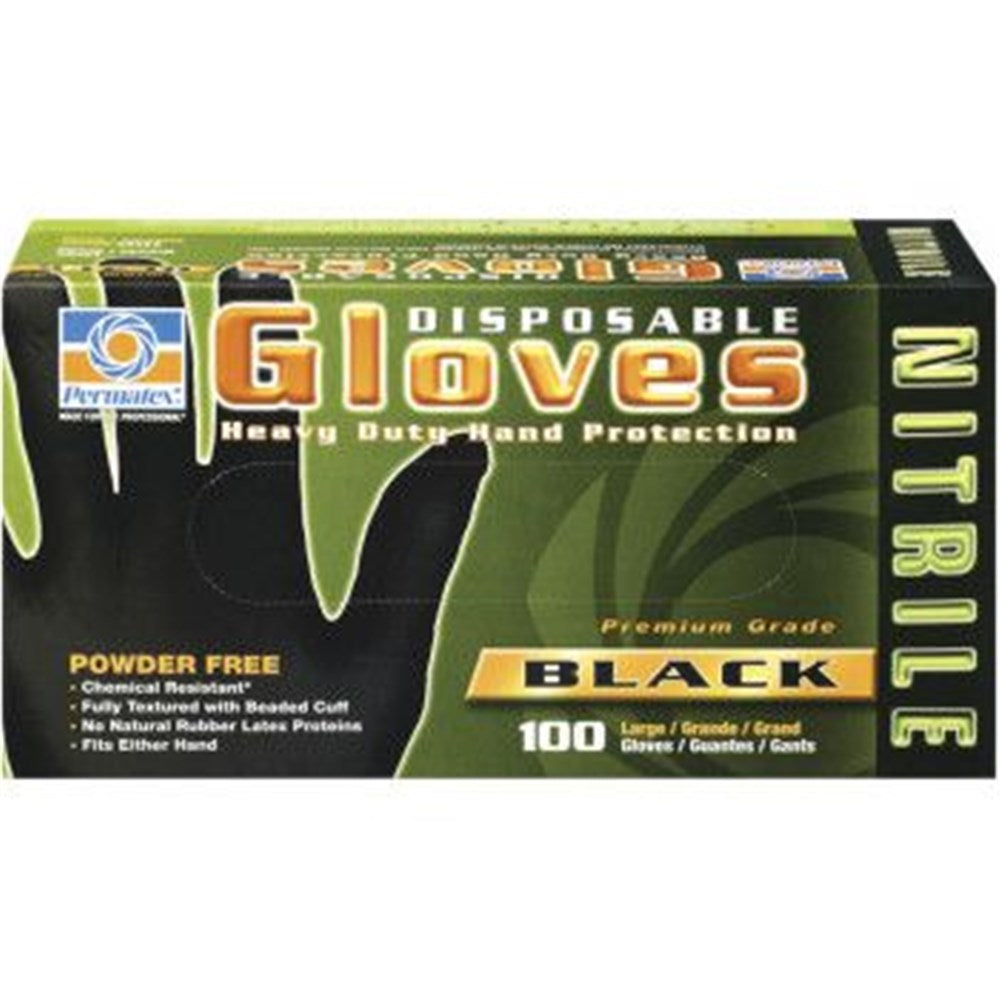 Permatex Nitrile Disposable Gloves Large 100 in Box - 09185 - PX09185