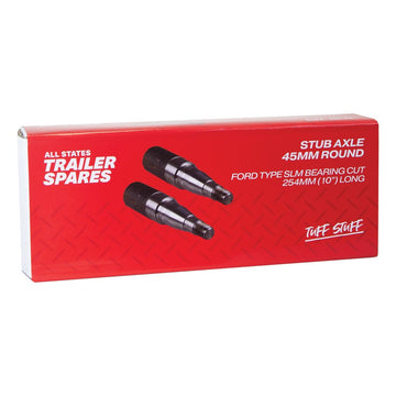 ASTSS Trailer Stub Axle - 45mm Round, 10" Length with SLM Bearing Profile - R1303