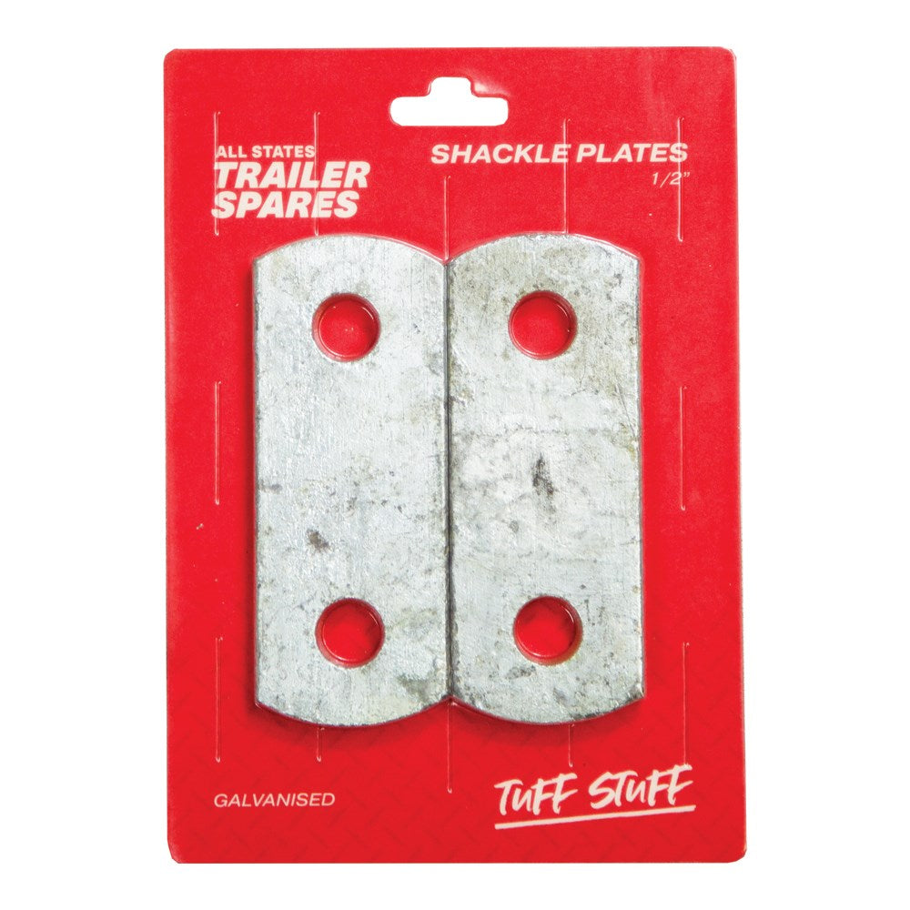 ASTSS Shackle Plate - 40x8mm with 1/2" Holes and 65mm Centres - Galvanised - R1412
