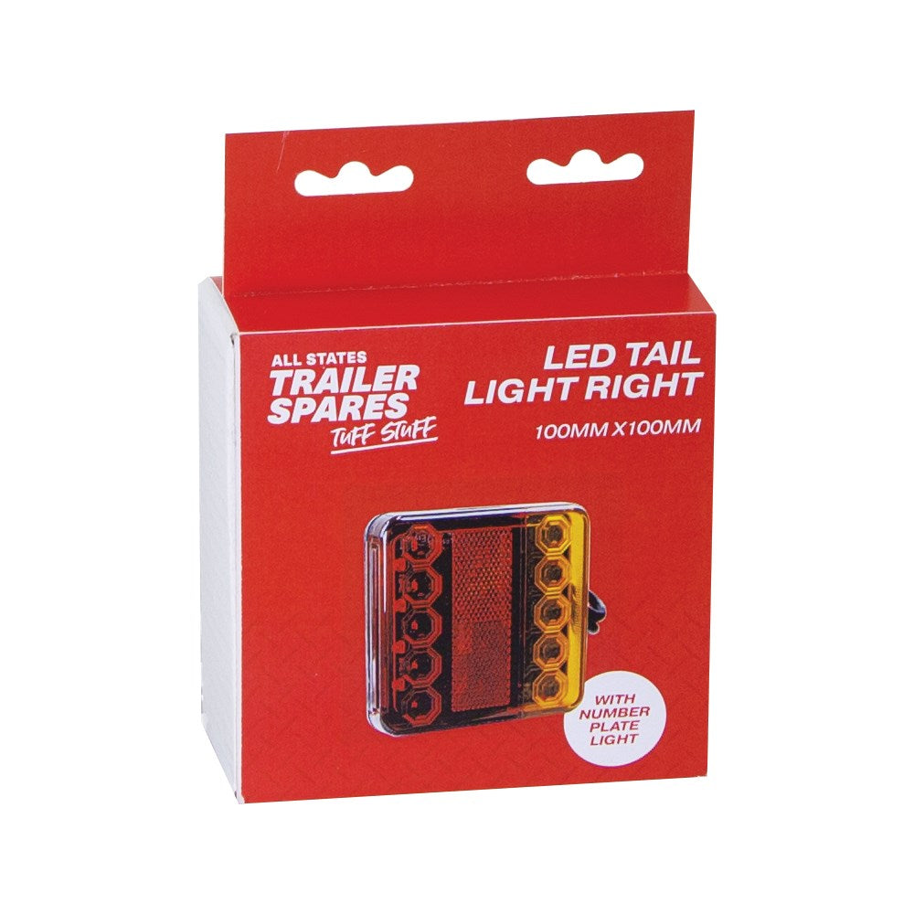 Square Rear Blinker ASTSS 100mm Square LED Stop/Tail/Blinker/Licence Plate Trailer Lamp ...