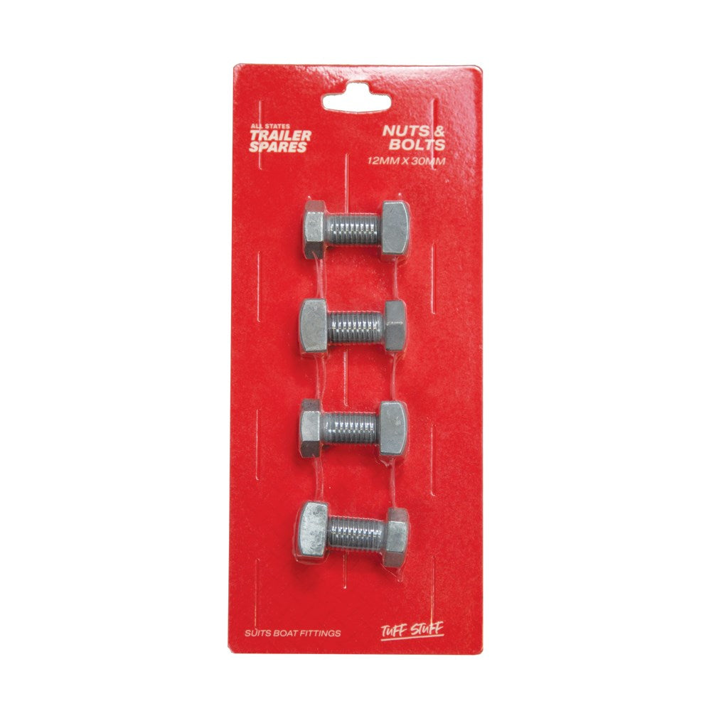 ASTSS M12x30mm Galvanised Bolts with Square Nuts (Pack of 4) - R5302GBN