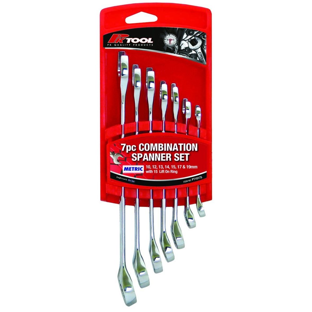PKTool Metric Cr-V Combination Spanner Set 7 Piece - PT10175