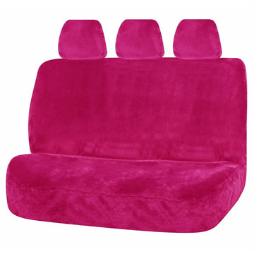 MyCar Faux Fur Universal Rear Seat Cover Size 06/08H - Pink Finesse - FAUX08H17