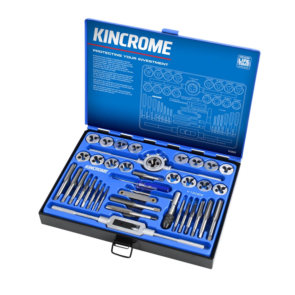 Kincrome Precision Machined and Hardened 39 Piece Imperial Tap and Die Set - K12022