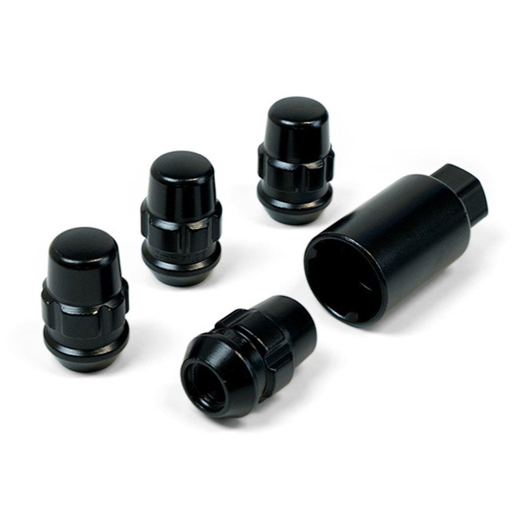 SAAS Set of 4 Splined Lock Nuts - Black, M12x1.25 Thread, Acorn Bulge Type - 923325BC