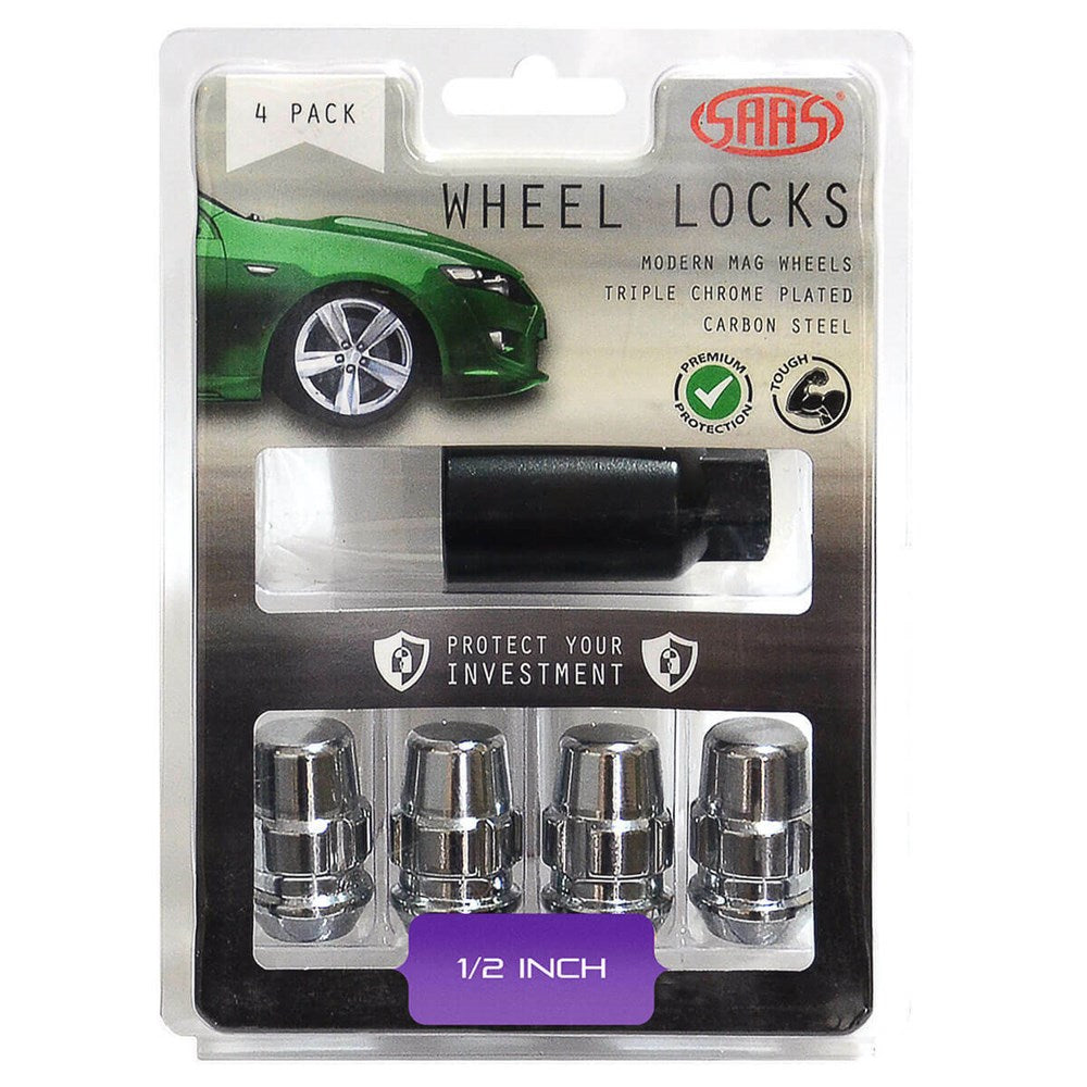 SAAS 923321 Lock Nuts Splined Acorn Bulge 1/2 Pk 4
