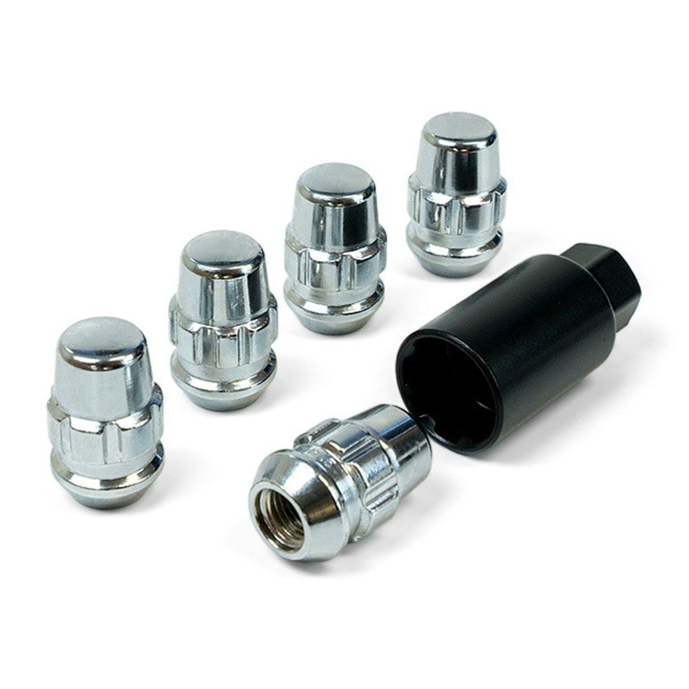 Black M12x1.50 Wheel Locks – Bulge Acorn, 1.4" Tall, 5-Pack By DPAccessories