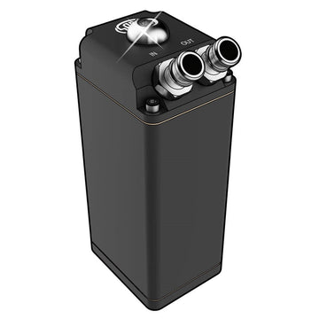 SAAS Baffled Rectangle Black Billet Oil Catch Can (600mL Capacity) - ST1010