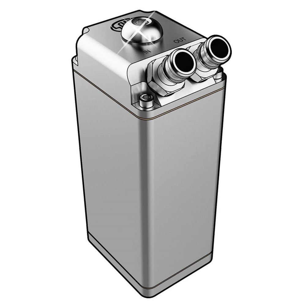 SAAS Baffled Rectangle Polished Billet Oil Catch Can (600mL Capacity ...