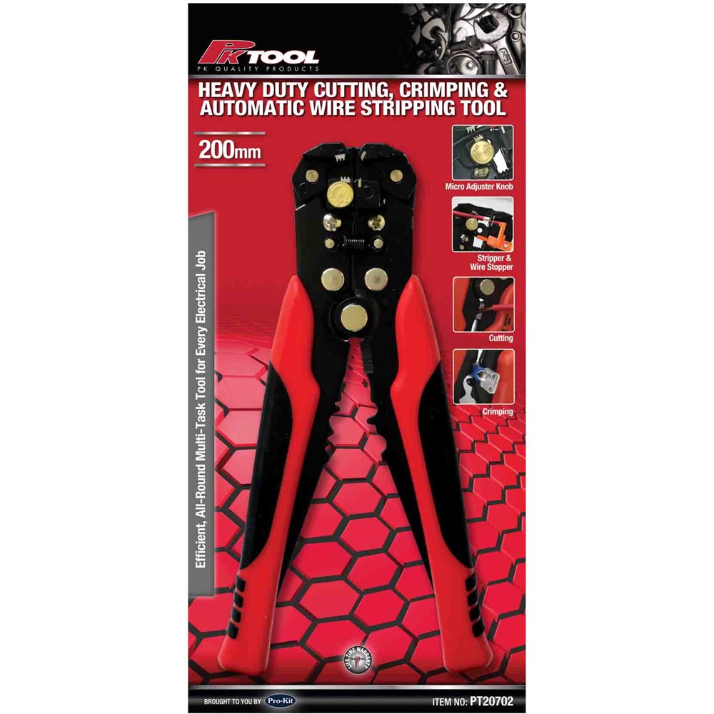 PKTool Wire Stripper & Crimper Tool - 200Mm 8” - PT20702