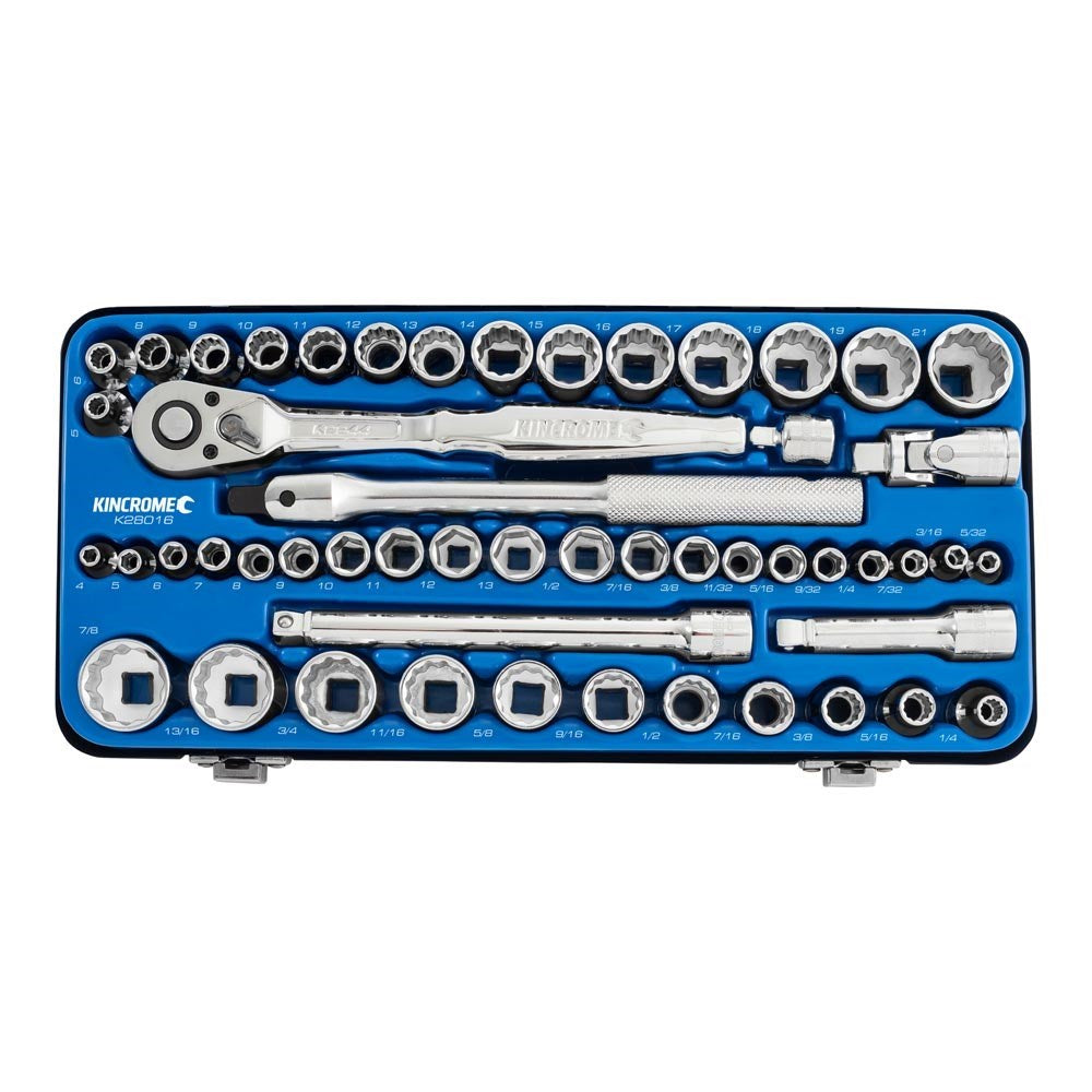 Kincrome 52-Piece 1/4" and 3/8" Drive Metric/Imperial Socket Set - K28016