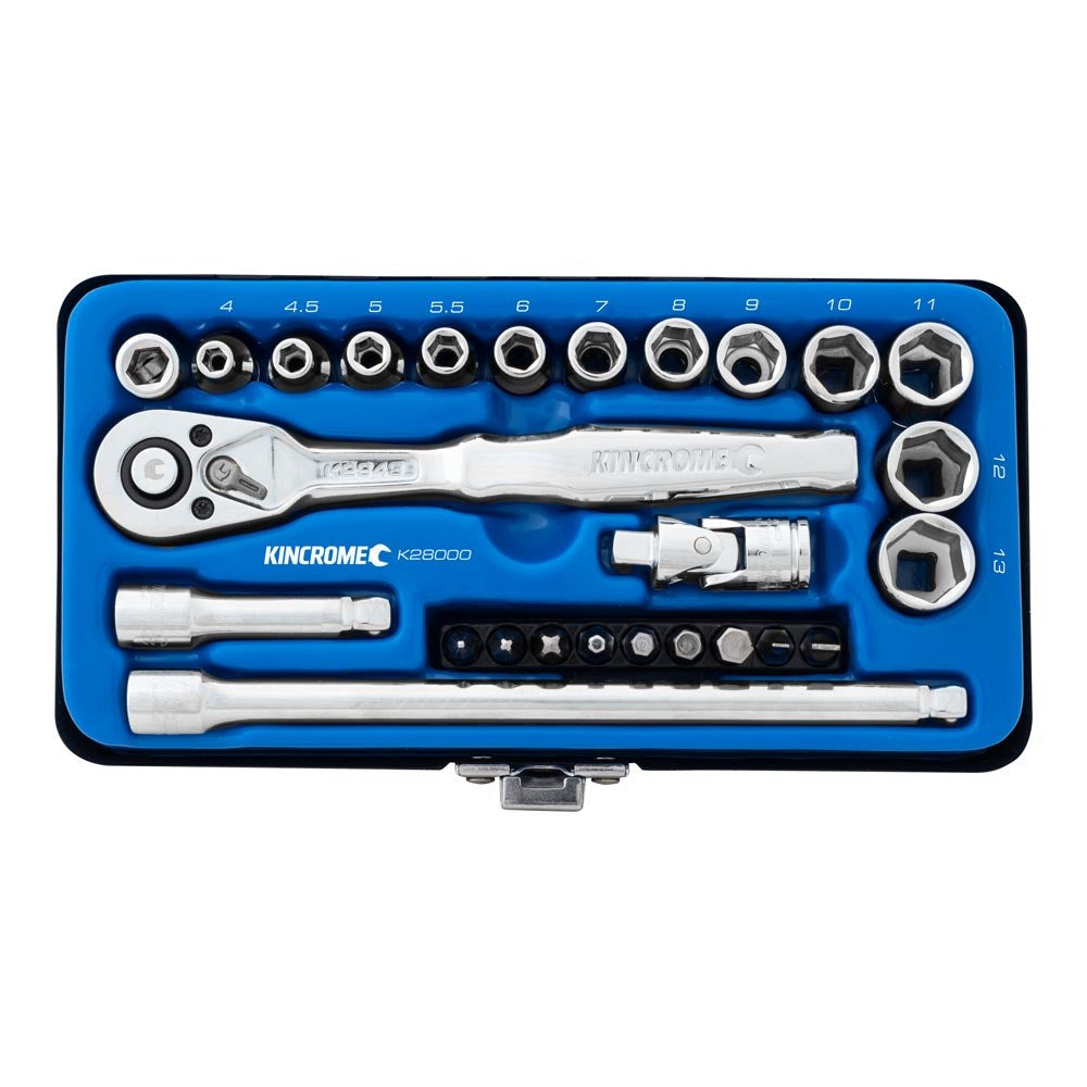 Kincrome 26 Piece 1/4" Drive Metric Socket Set - K28000