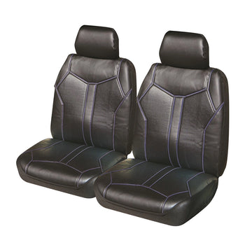 Ilana Matador Seat Covers - Universal Size 30 (Black with Blue Stitching) - MAT30DSBLKBLU