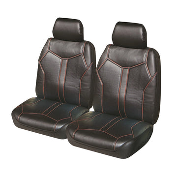 Ilana Matador Seat Covers - Universal Size 30 (Black with Red Stitching) - MAT30DSBLKRED