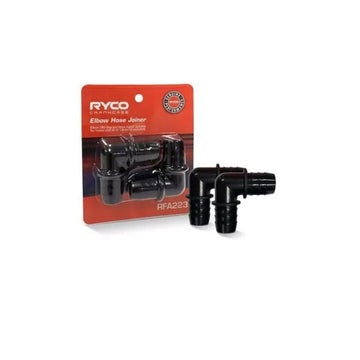 Ryco Barbed 90 Degree Elbow Hose Joiner for 19mm ID PCV Hose - Twin Pack - RFA223