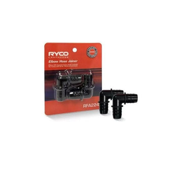 Ryco Barbed 90 Degree Elbow Hose Joiner for 16mm ID PCV Hose - Twin Pack - RFA224