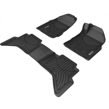 TruFit 3D to Suit Dual/Crew Cab 2015 Onwards Holden Colorado Maxtrac Tailor Made Front and Rear Set of Heavy Duty Black Rubber Floor Mats - 3D-HCOL15P4BKMAX (*Bulky Item, Freight Charges Apply)