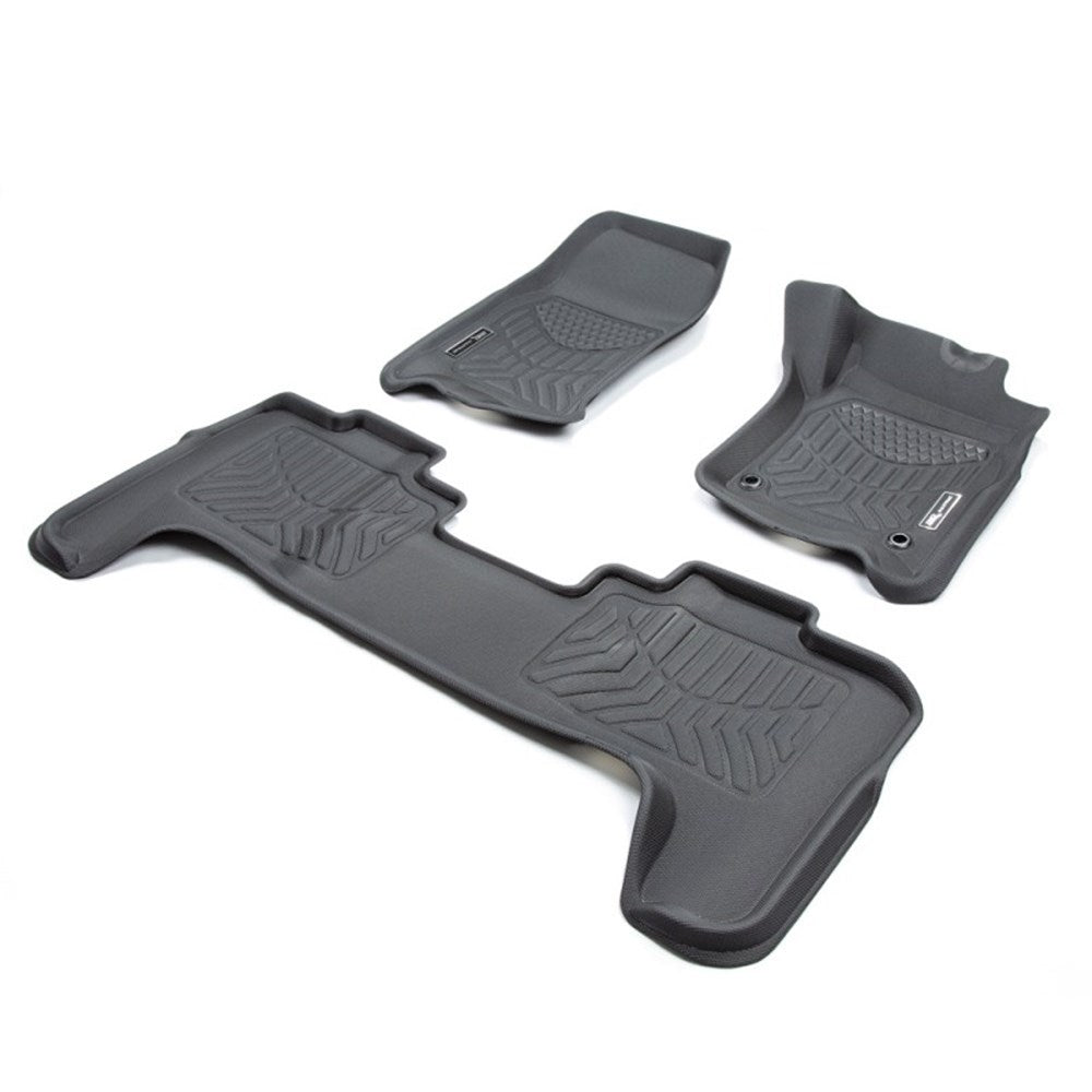 TruFit 3D to Suit Toyota Land Cruiser 79 Series Dual Cab 2007 Onwards Maxtrac Tailor Made Front and Rear Set of Black Rubber Floor Mats - 3D-TLC70P4BKMAX (*Bulky Item, Freight Charges Apply)