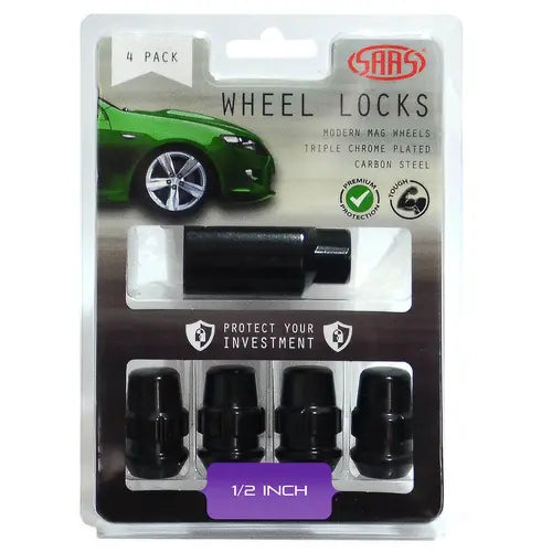 SAAS Lock Nuts Splined Acorn Bulge 1/2 Black Pk 4 - 923321BC