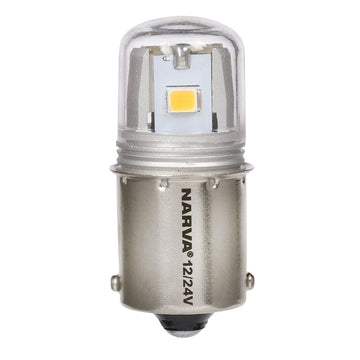 Narva 18260BL 12/24V BA15S R5W LED Globes with True 360 Degree Light Output (Twin Pack)