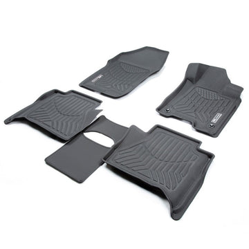 TruFit 3D to Suit Nissan Navara NP300 Dual Cab 2017-2020 Maxtrac Tailor Made Front and Rear Set of Black Rubber Floor Mats - 3D-NNAV17P4BKMAX (*Bulky Item, Freight Charges Apply)