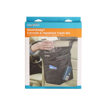 High Road Stash Away(TM) Console and Headrest Anchored Garbage Bin - HR-5567-BLK