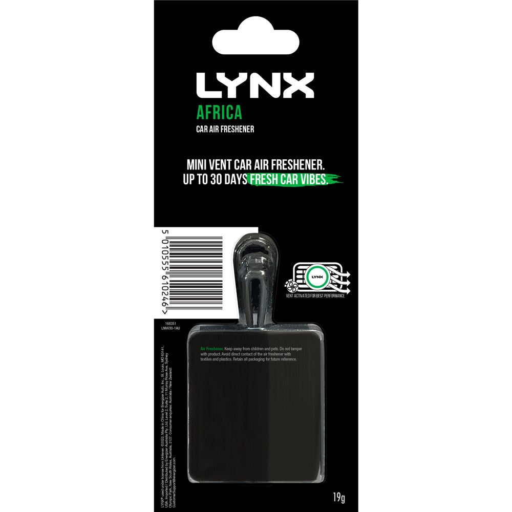 Lynx Mini Vent Air Freshener - Africa (Single) - E303522400