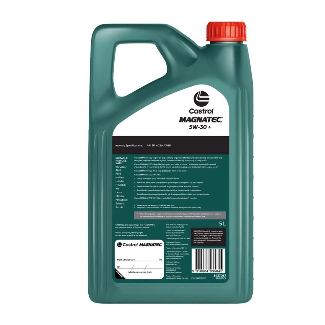 Castrol Magnatec 5W-30 (A) Full Synthetic A3/B4 SP Petrol and Diesel Engine Oil 5L - 3437037 (Pickup Only)