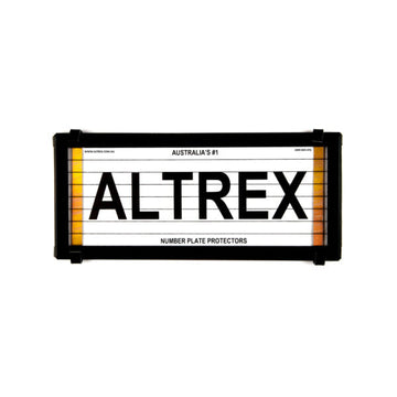 Altrex Number Plate Protectors - ACT, SA, WA Motorbike Black with Lines - 9WDMBL