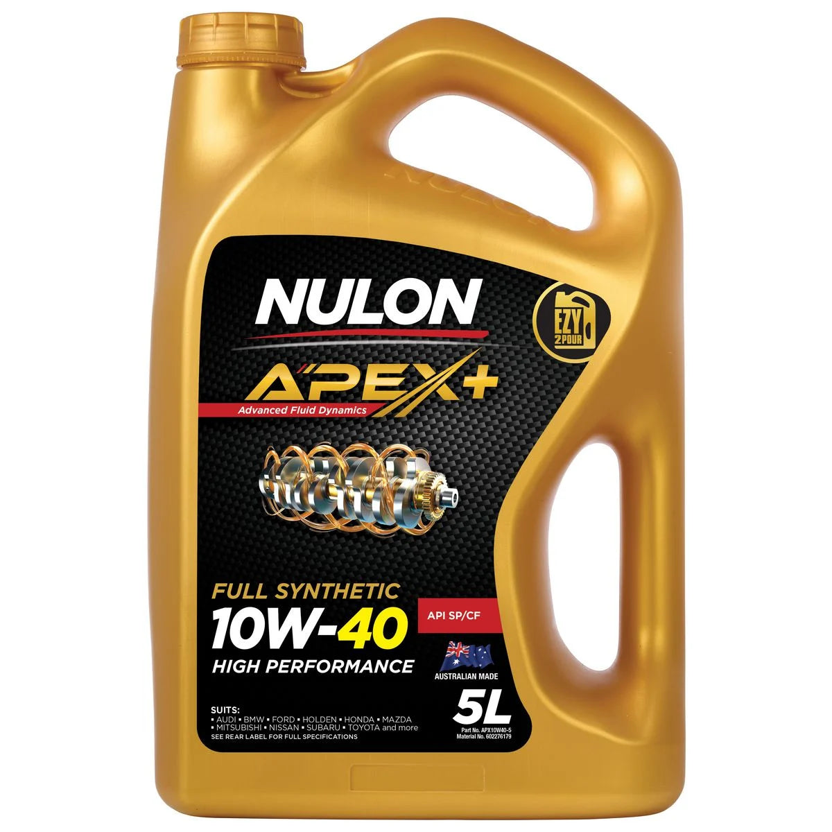 Nulon Apex+ 10W-40 Full Synthetic High Performance API SP Engine Oil - 5L - APX10W40-5 (Pickup Only)