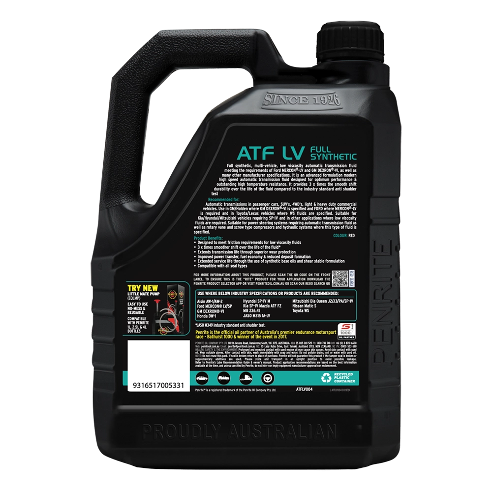 Penrite ATV LV (Full Synthetic) 1L - ATFLV001