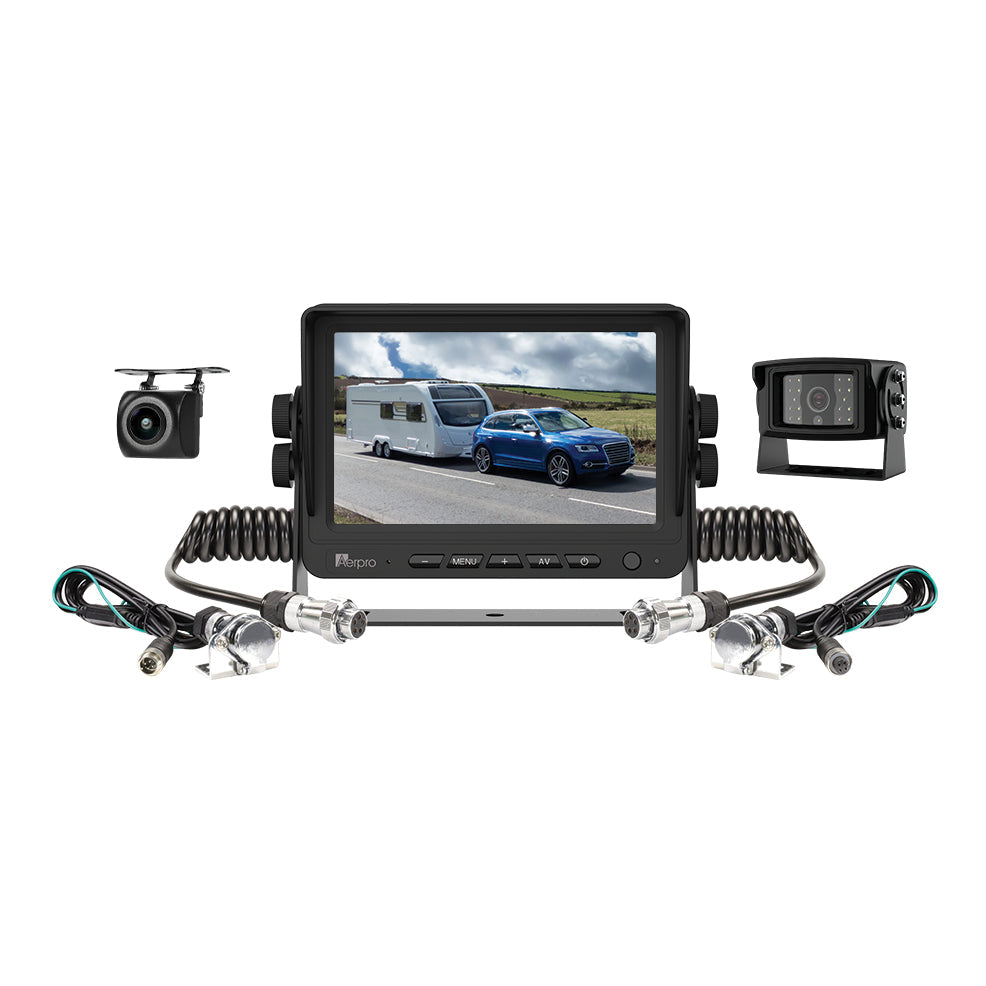 Aerpro AVK7C2 7" Heavy Duty AHD Monitor 1080P 2 Camera Caravan Kit