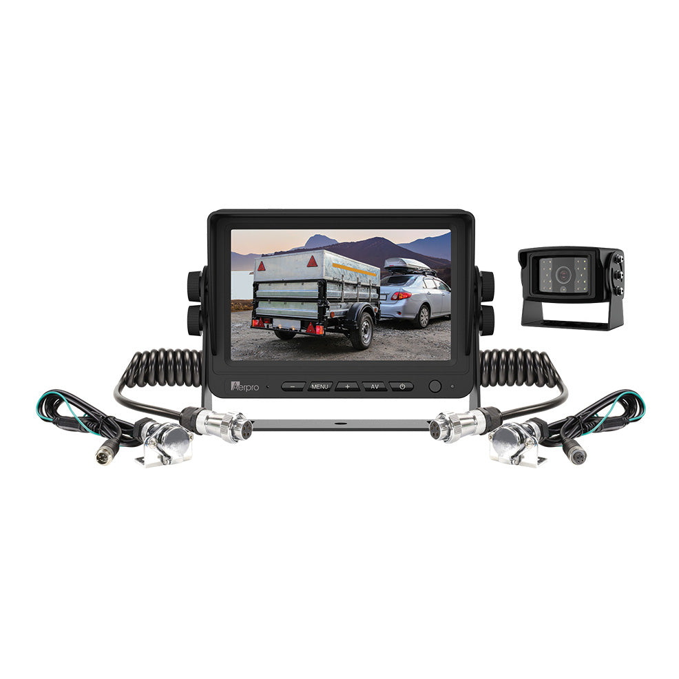 Aerpro AVK7T1 7" Heavy Duty Ahd Monitor 1080P Camera Trailer Kit