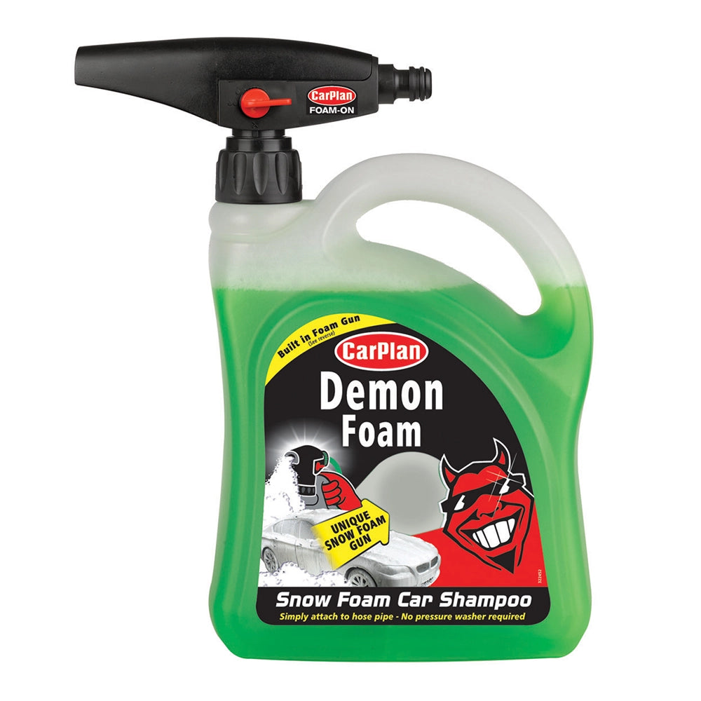 CarPlan Demon Foam snow foam car shampoo bottle with pump on a white background