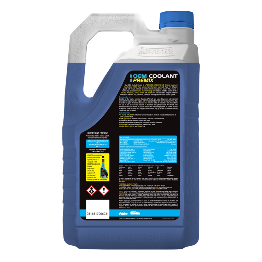Penrite Blue OEM Coolant Premix 5L - COOLBLUEPMX005