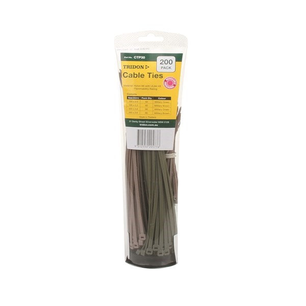 Tridon Toothpaste Tube Cable Tie Combo Pack - Assorted Colours CTP30