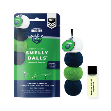 Smelly Balls Canberra Raiders Inspired Reusable Air Freshener Starter Set - NRL445AJ