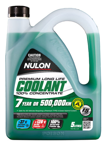 Nulon LL5 Green Premium Long Life Coolant 100% Concentrate 5L