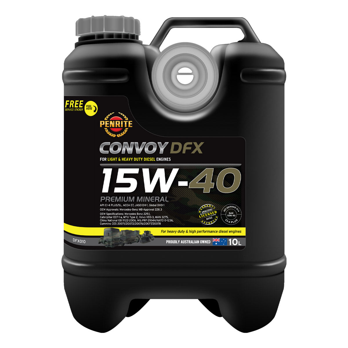Penrite Convoy DFX 15W-40 15W40 Premium Mineral Diesel Engine Oil 10L  - DFX010 (Pickup Only)