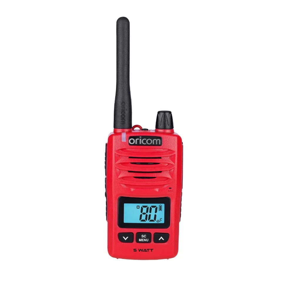Oricom DTX600RD 5 Watt IP67 Waterproof Handheld UHF CB Radio - Red